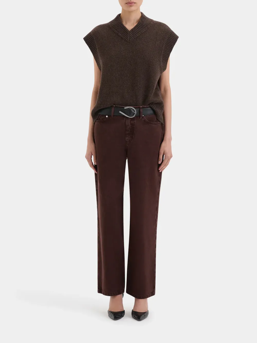 Casual Style Classic Straight Leg Jean Plum