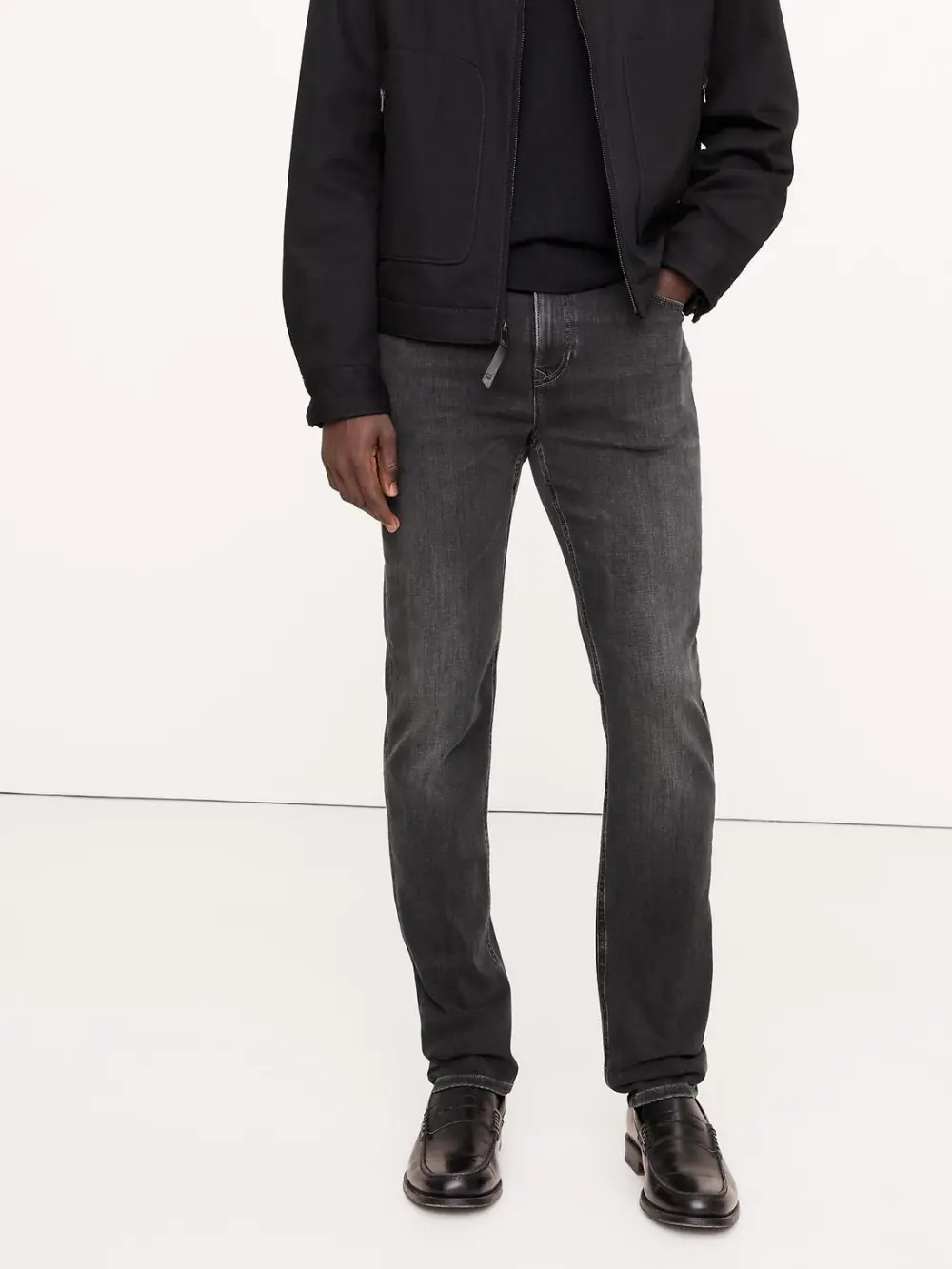 Slim Fit Dark Gray Wash Stretch Fiber Men's Shorts