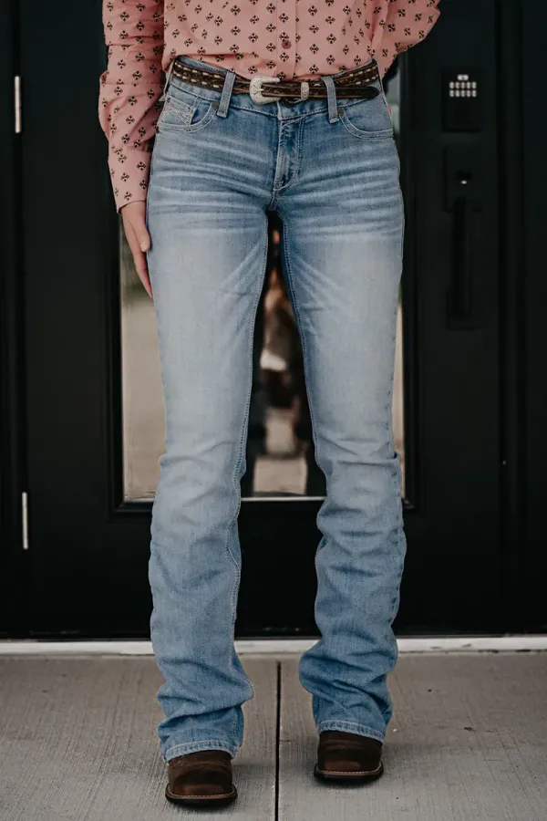 Vintage Zip Fly Mid Waist Bootcut Jeans Without Belt