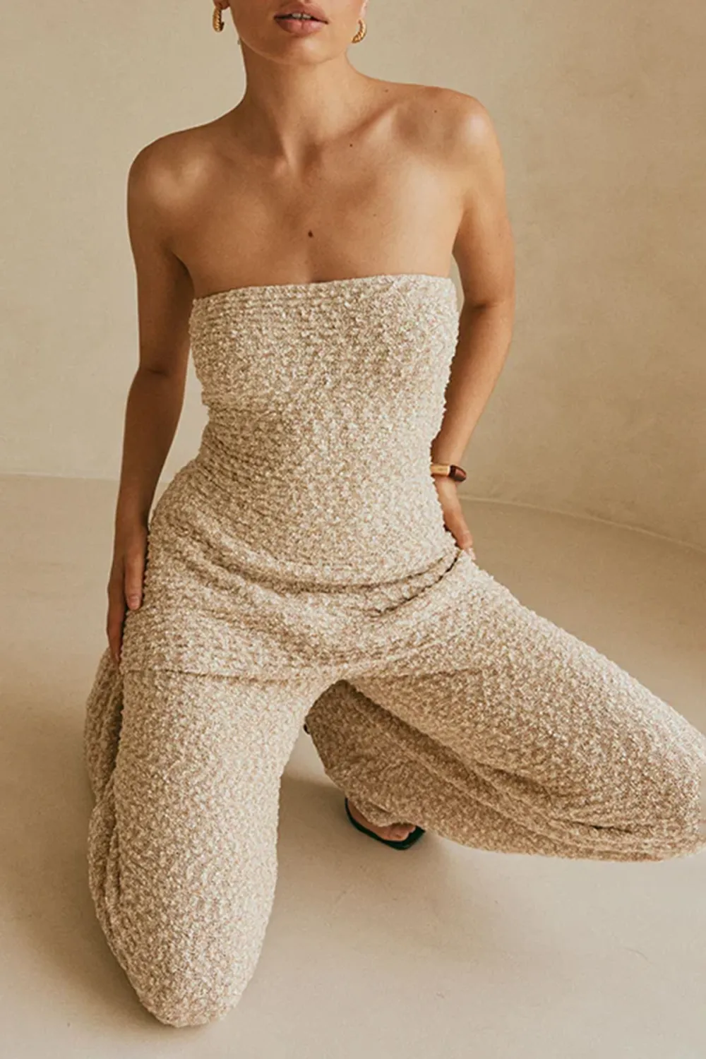 Textured Flared Lounge Pants