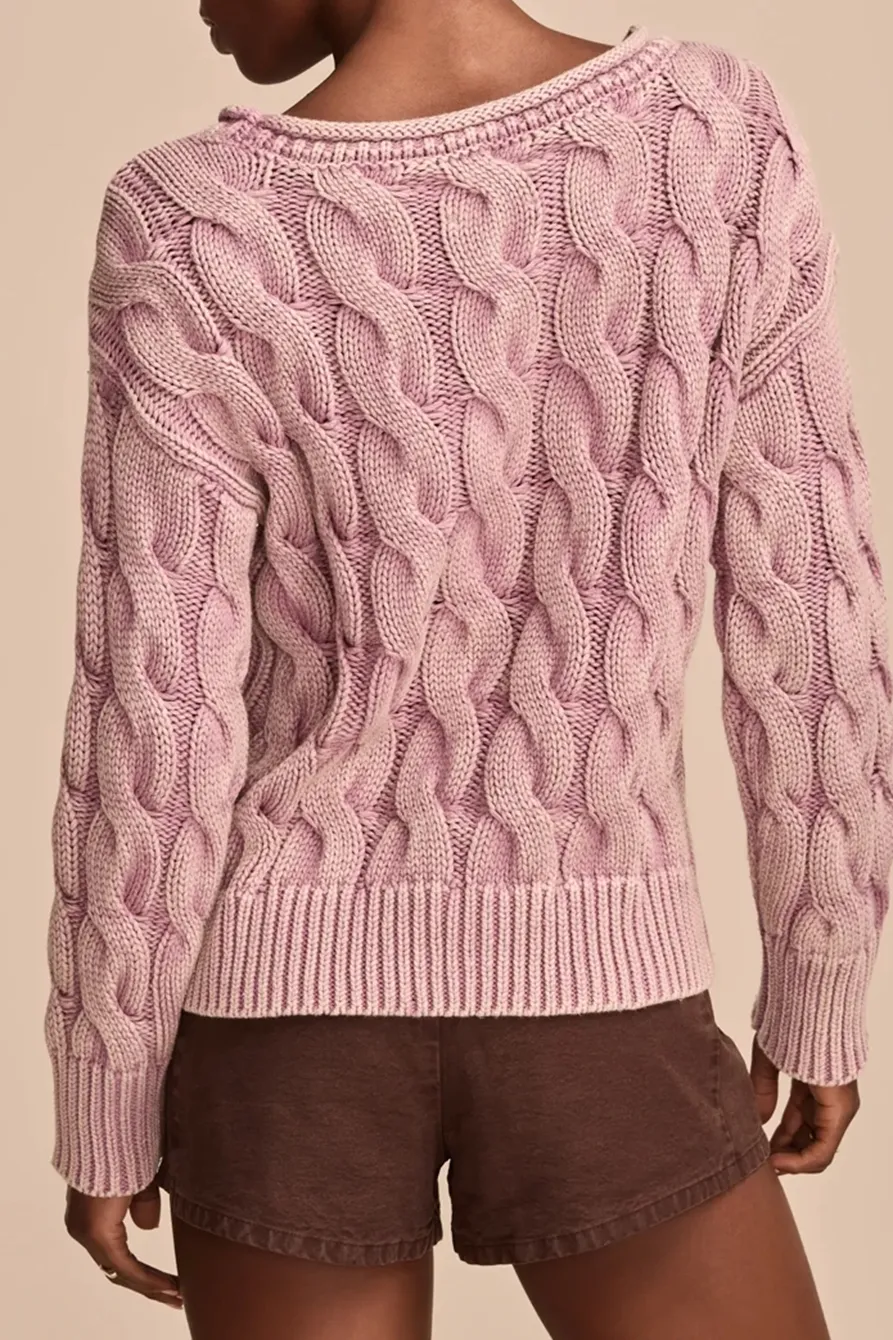 Elderberry Cable Sweater Pullover