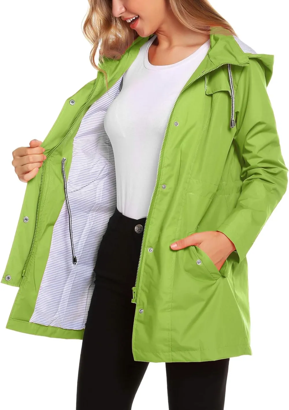 Womens Lightweight Hooded Waterproof Active Outdoor Rain Jacket S-XXL