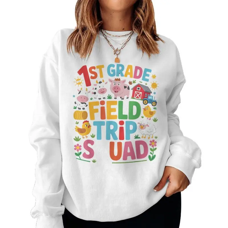 Farm Trip Field Trip Squad Farm Visit 1St Grade Women Sweatshirt