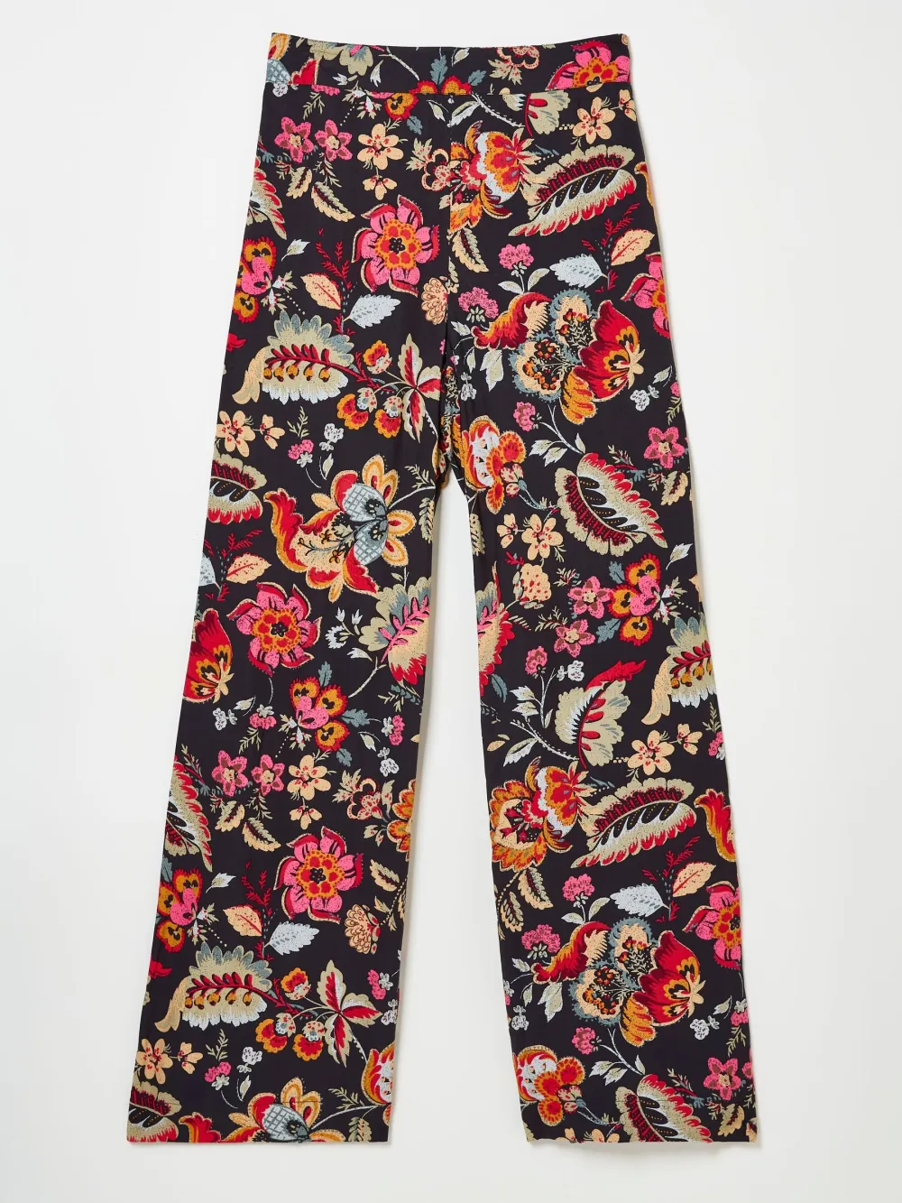 Black Floral Wide Leg Trousers
