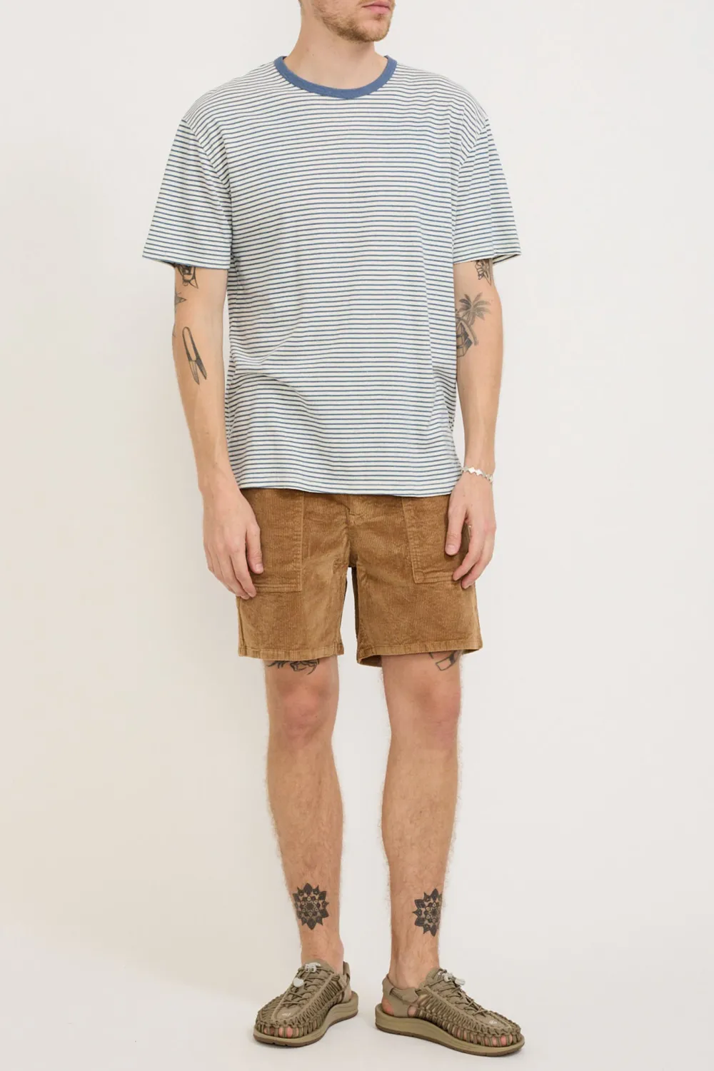 Hemp Tee Natural/Indigo Stripe