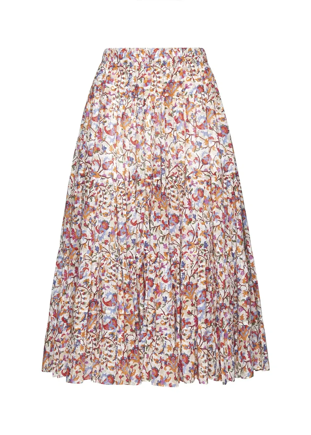Floral Print Colorblock Casual Skirt