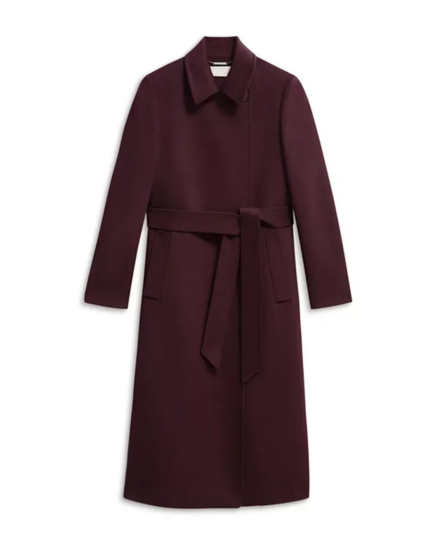 Notch Collar Wool Belted Coat
