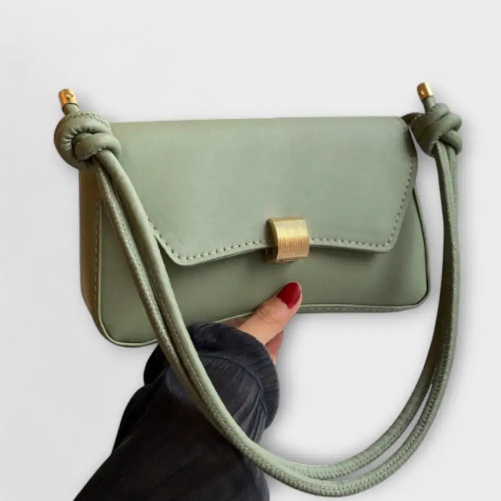 Latch Front Suede Handbag