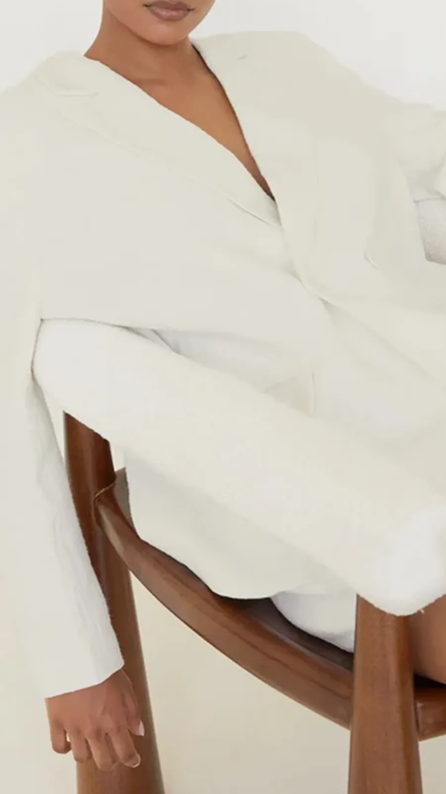 Oversized Boyfriend Blazer - White