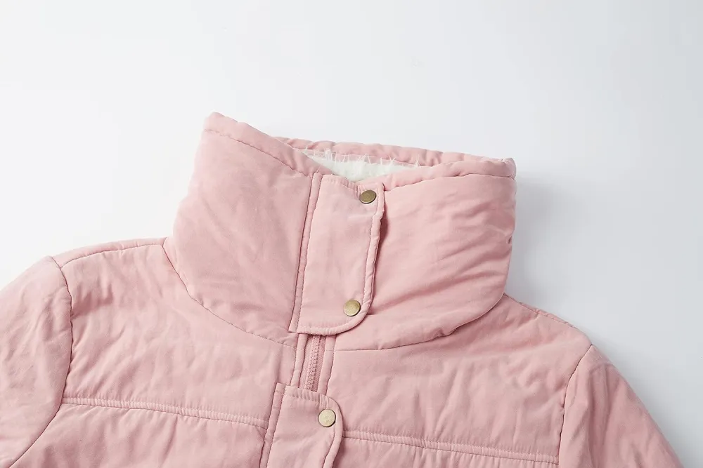 Women's Winter Mid Length Thick Warm Faux Lamb Wool Lined Jacket Coat