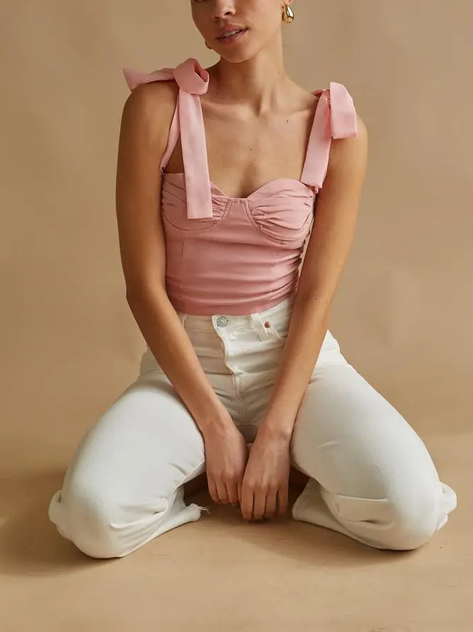 Malia Bow Strap Corset Top