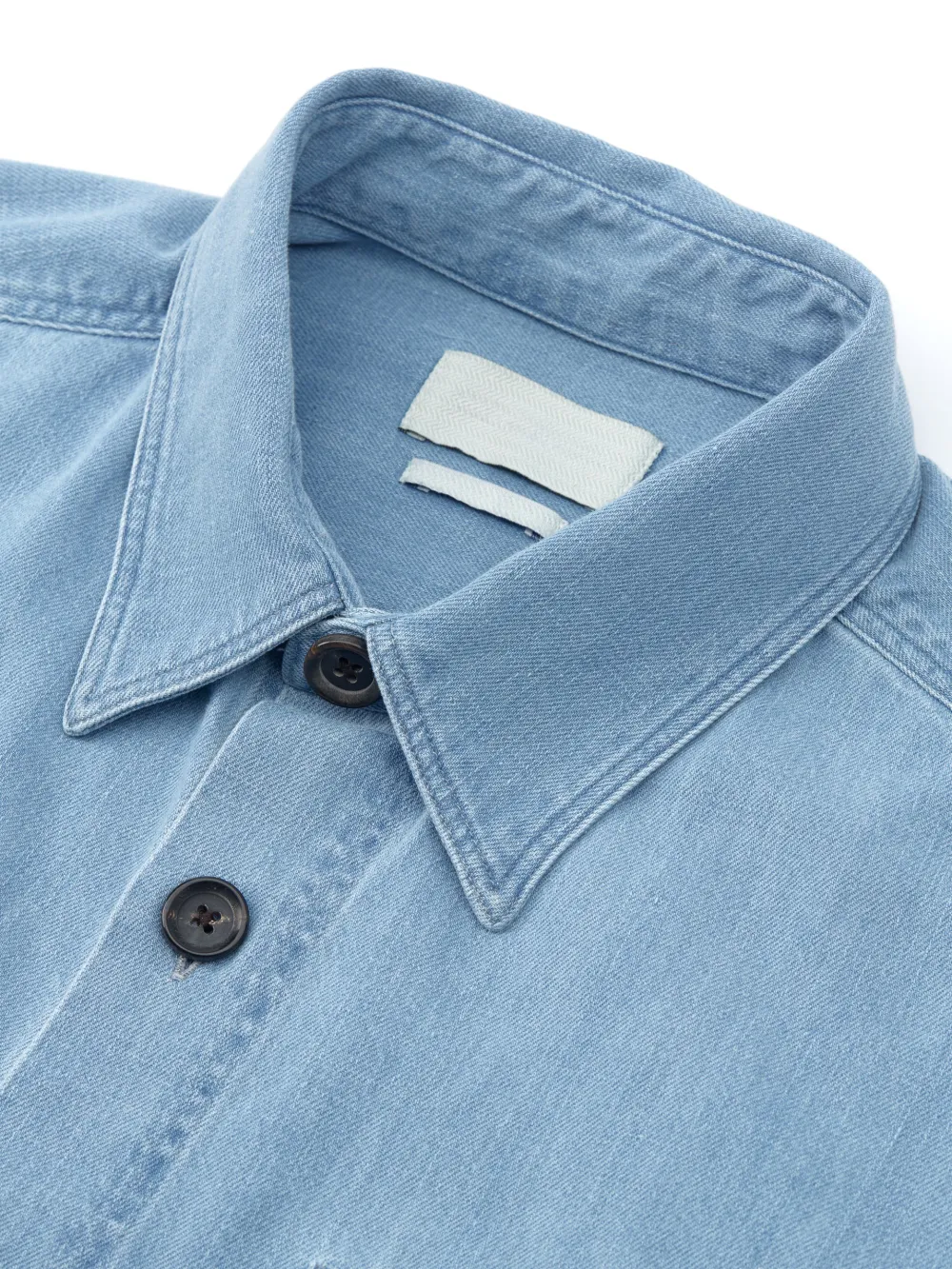 Denim Indigo Light Cotton Blend Overshirt