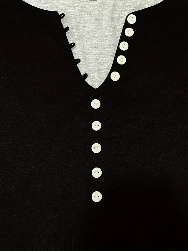 Women's T shirt Tee Henley Shirt Floral Color Gradient Casual Weekend Black Red Blue Print Short Sleeve Tunic Basic V Neck Regular Fit