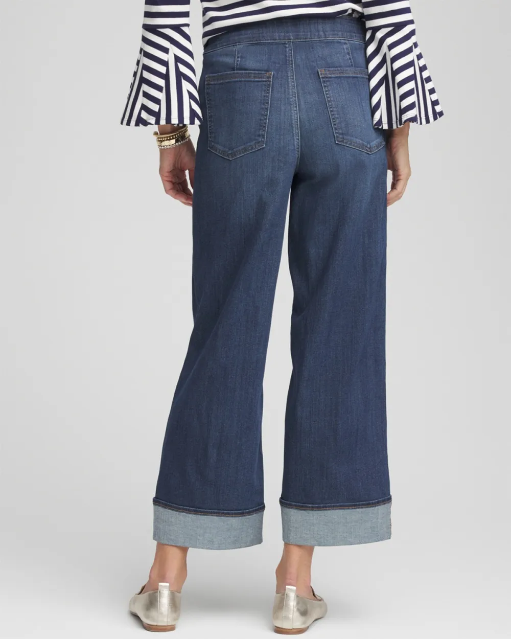 Casual Plain Cuffed Jeans