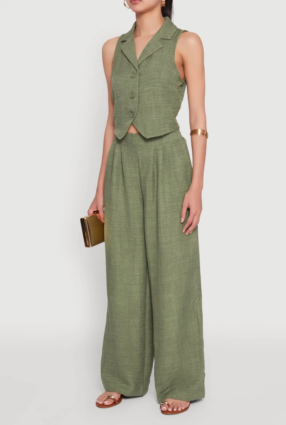 Flip Collar Vest Jacket