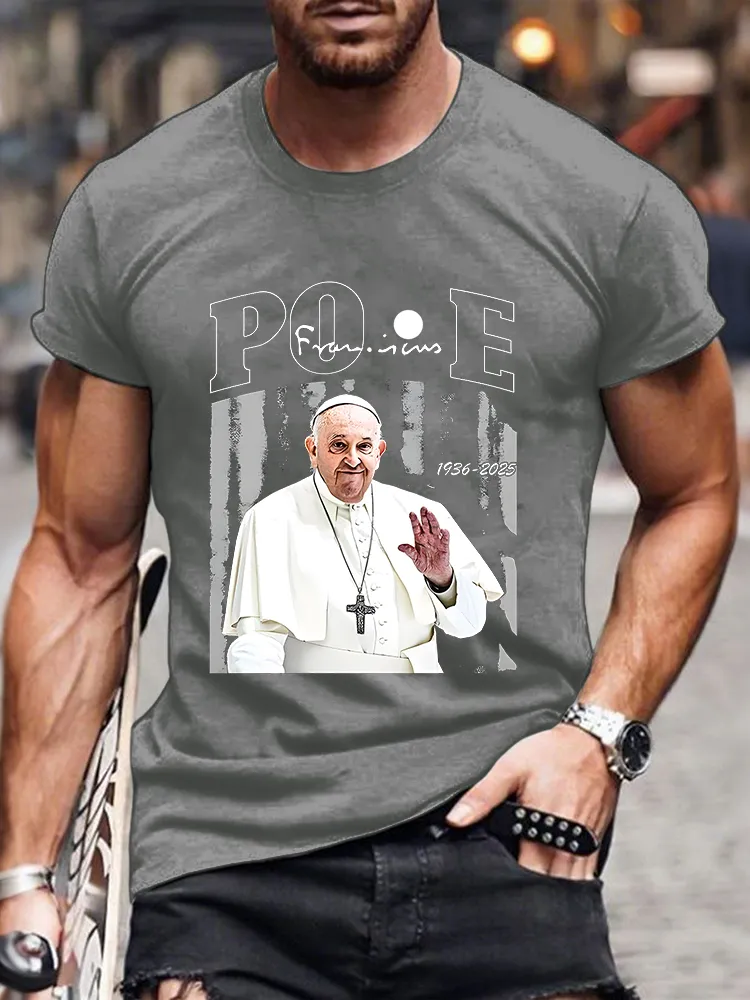 Men's Rip 1936-2025 Print Short Sleeve Round Neck Cotton T-Shirt