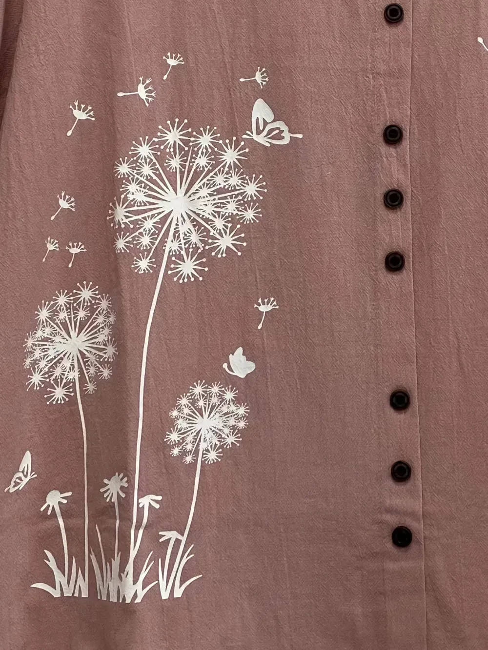 Women's Plus Dandelion Print Tee, Short Sleeve, Casual, Round Neck, Plus Size