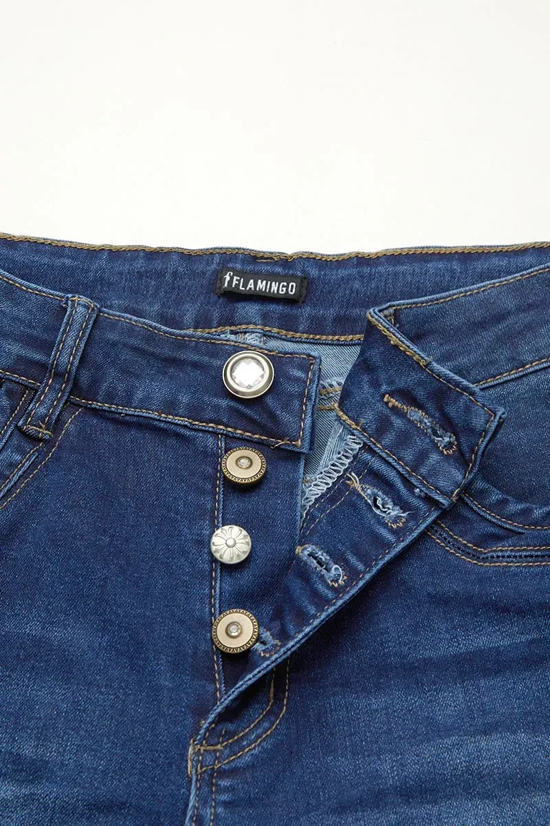 Button Up High Rise Skinny Jeans