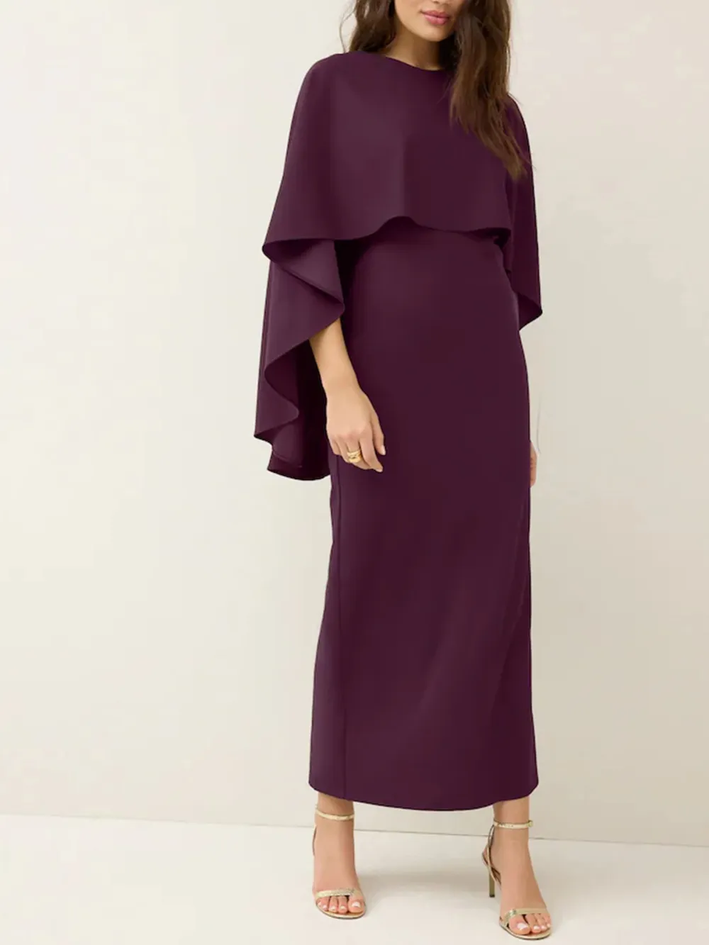 Minimalist Temperament Shawl Design Long Dress