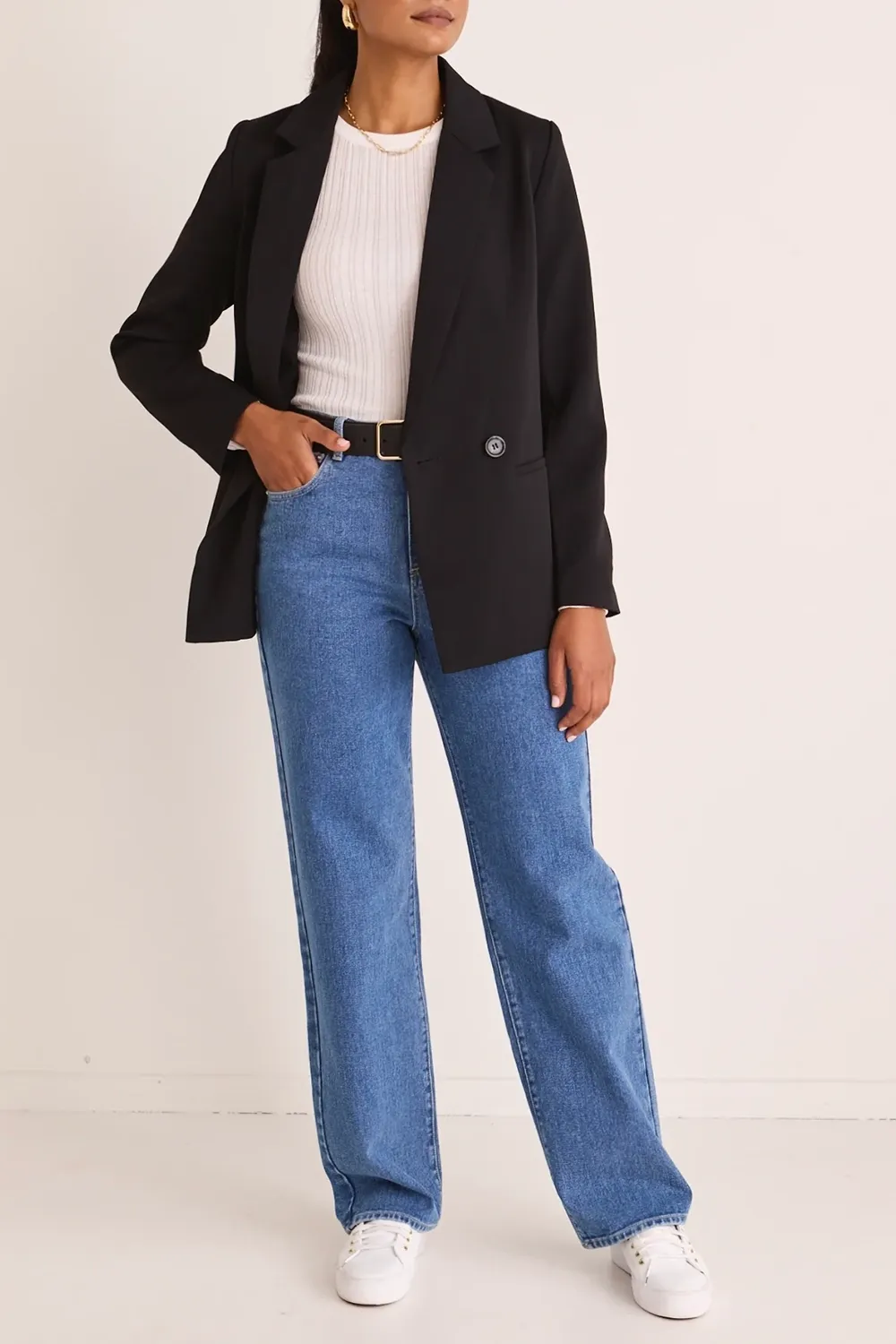 Black Soft Crepe Blazer
