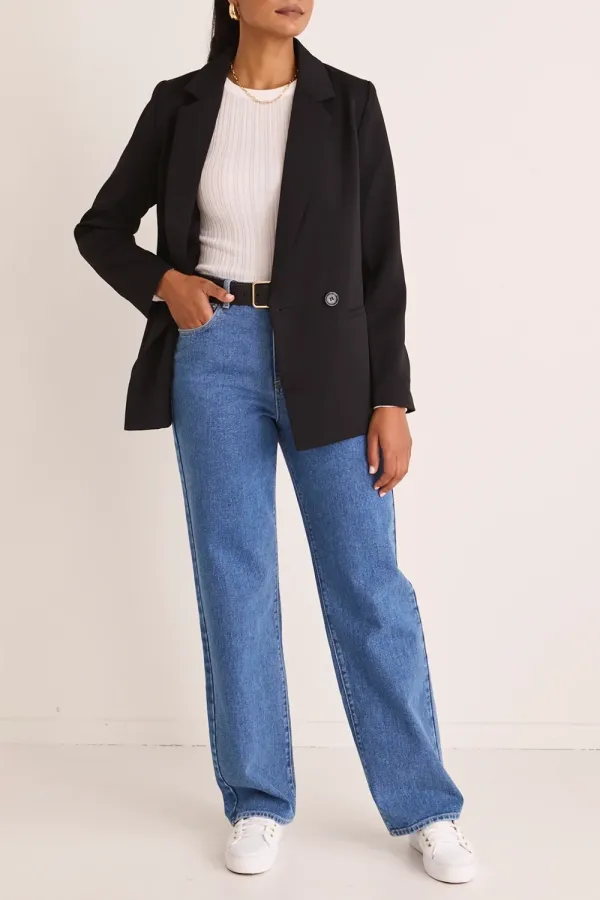 Black Soft Crepe Blazer