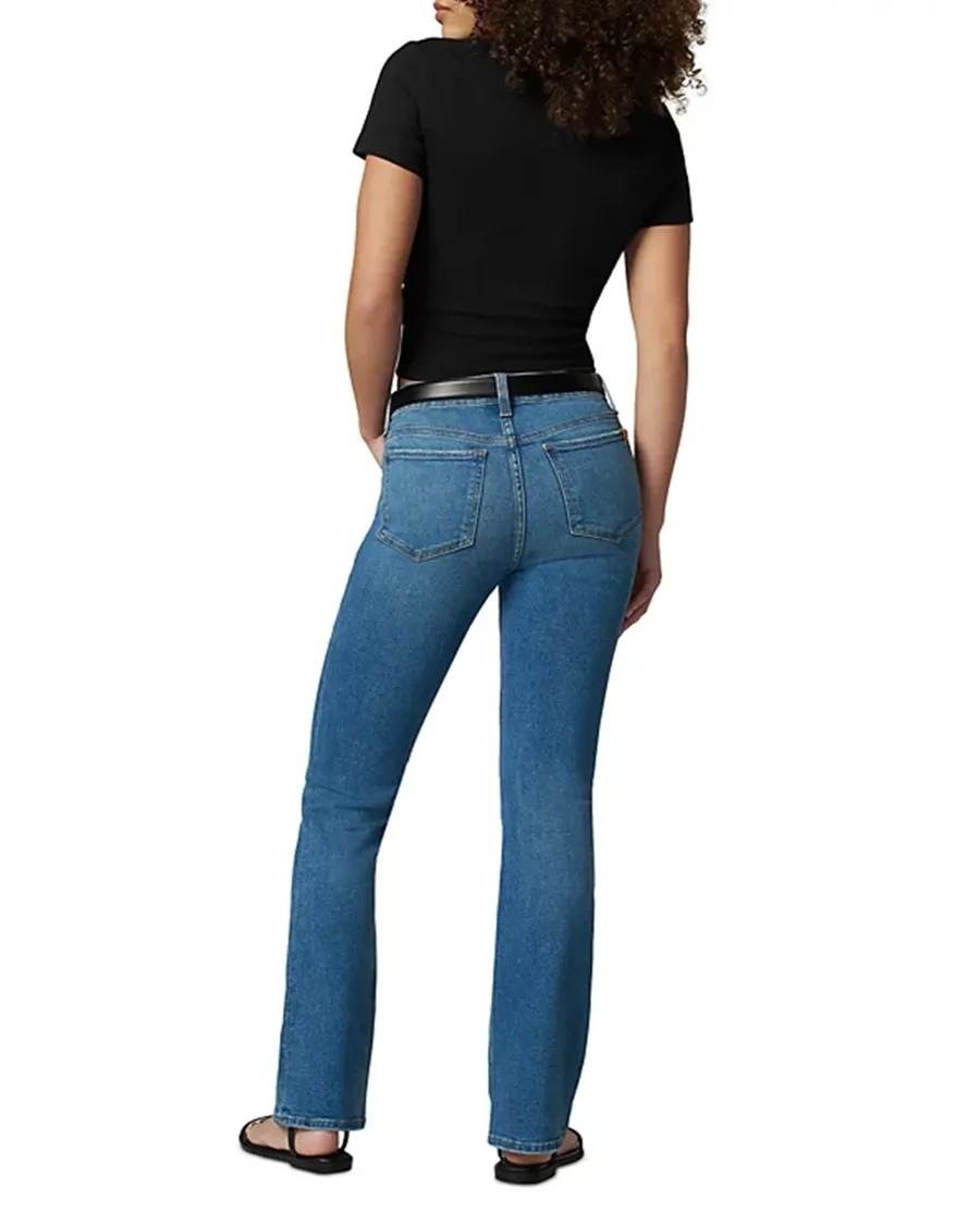 Blue Casual Style Mid Rise Bootcut Jeans