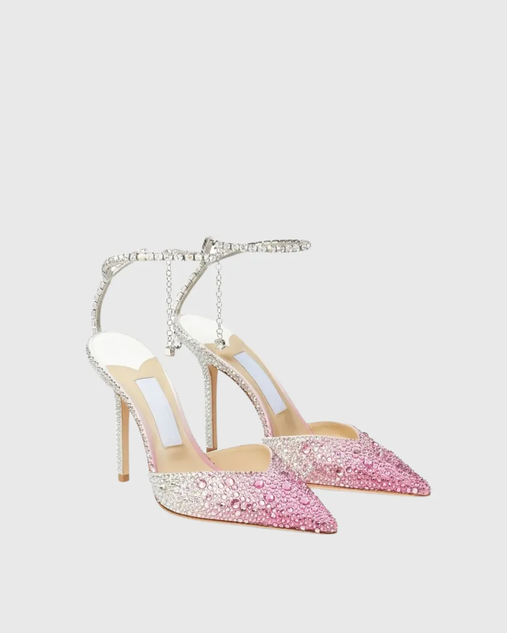 Rhinestone Strap Embellished Pumps in Pink
