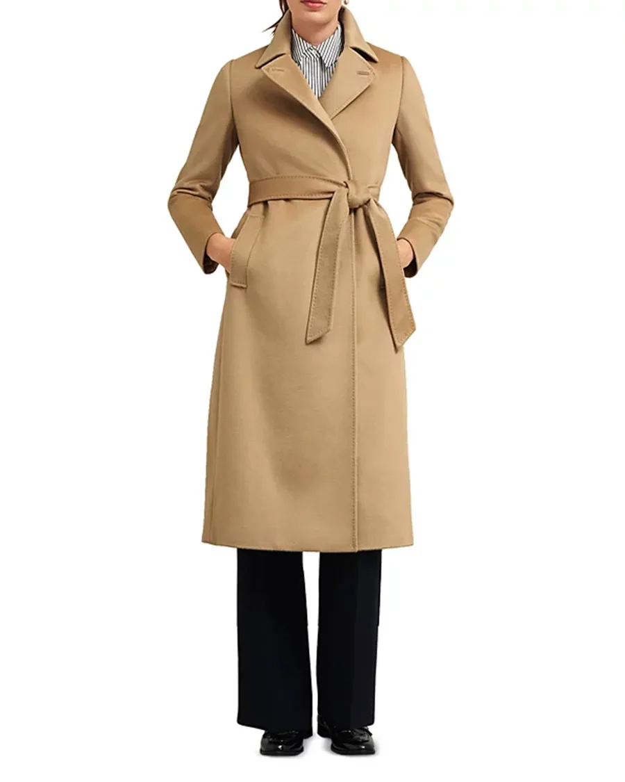 Notch Collar Wool Belted Coat