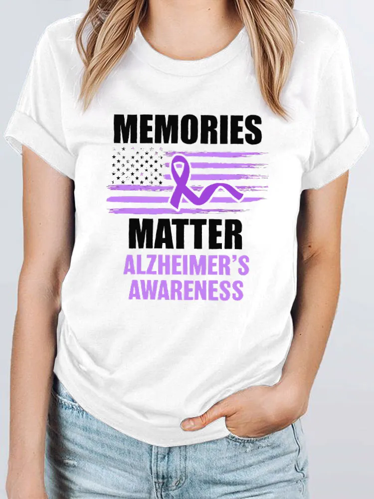 I Wear Purple For Alzheimer's Awareness Women's T Shirt