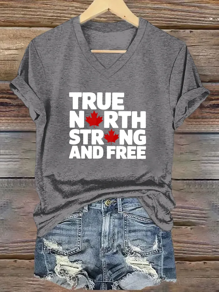 Women'S True North Strong And Free T-Shirt