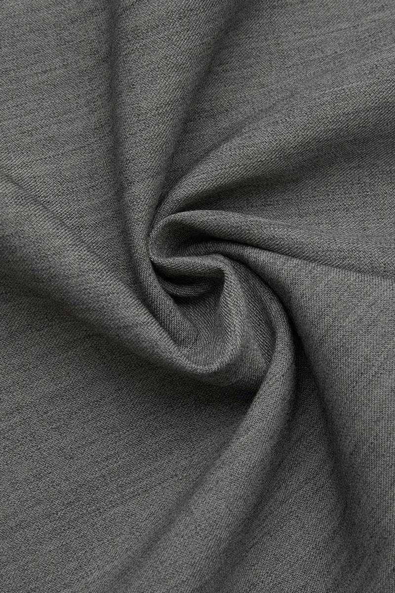 Solid Button Decor Mid Waist Wide Leg Pants