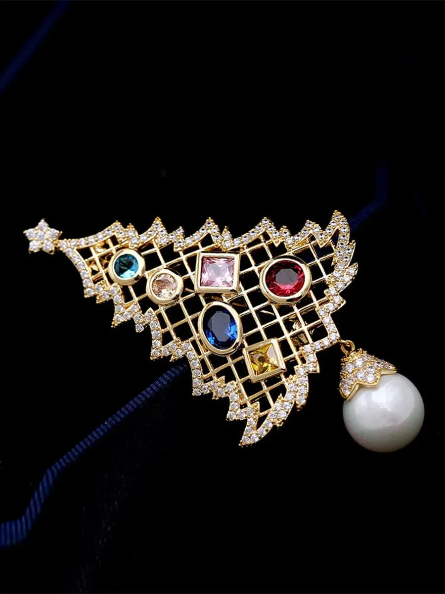 Christmas Tree Pine Brooch MOB011