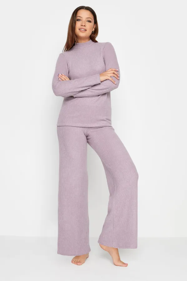 LTS Tall Pink High Neck Knitted Top