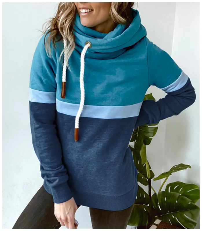 Cowl Neck Floral Loosen Sweatshirts