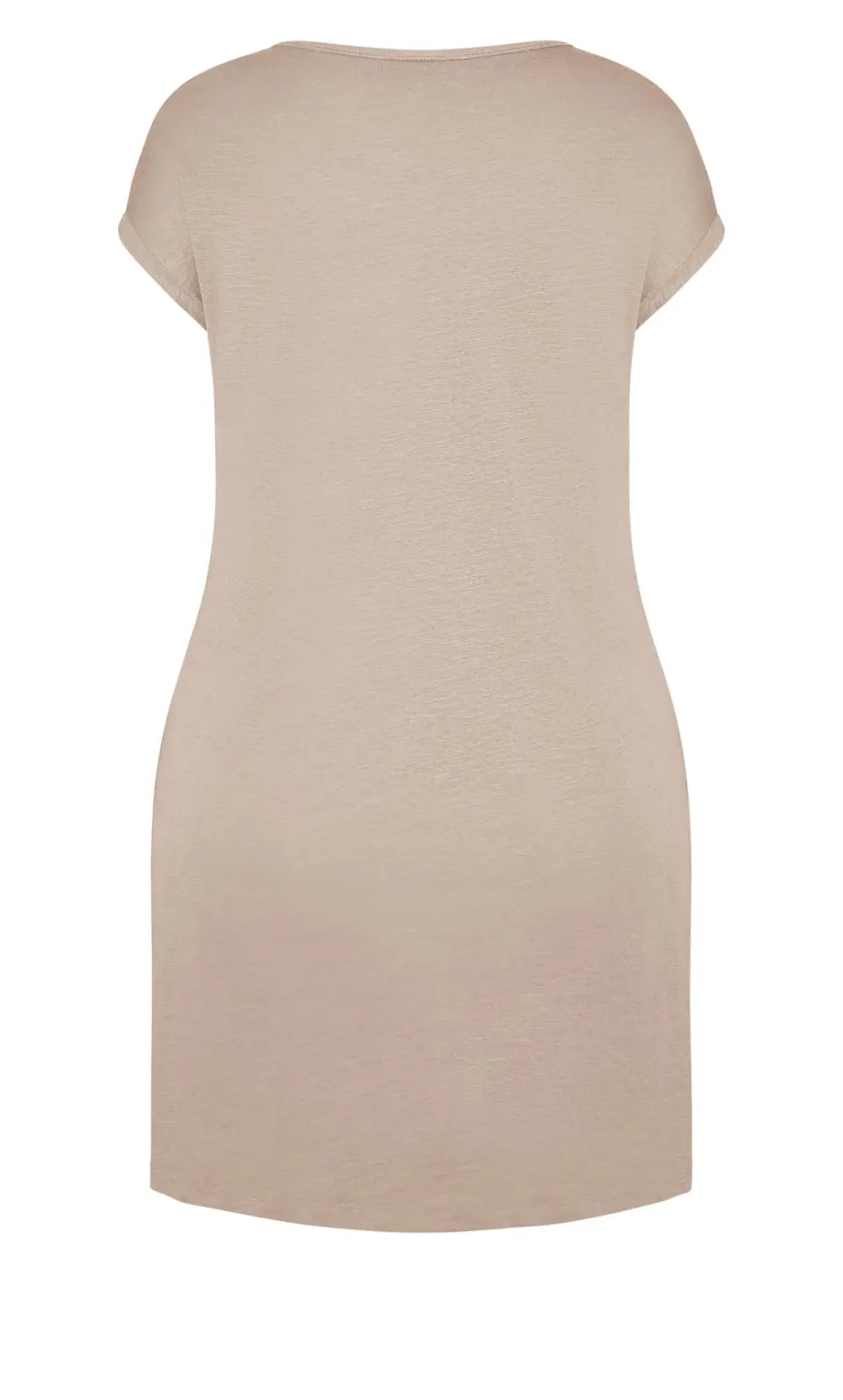 Evans Beige Brown Pocket Detail T-Shirt Dress