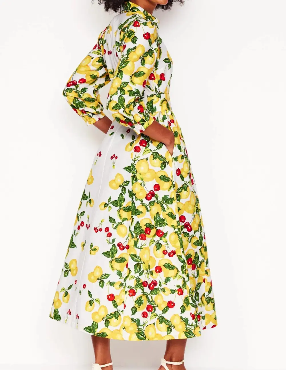White Lemon - Print Wrap Shirt Dress