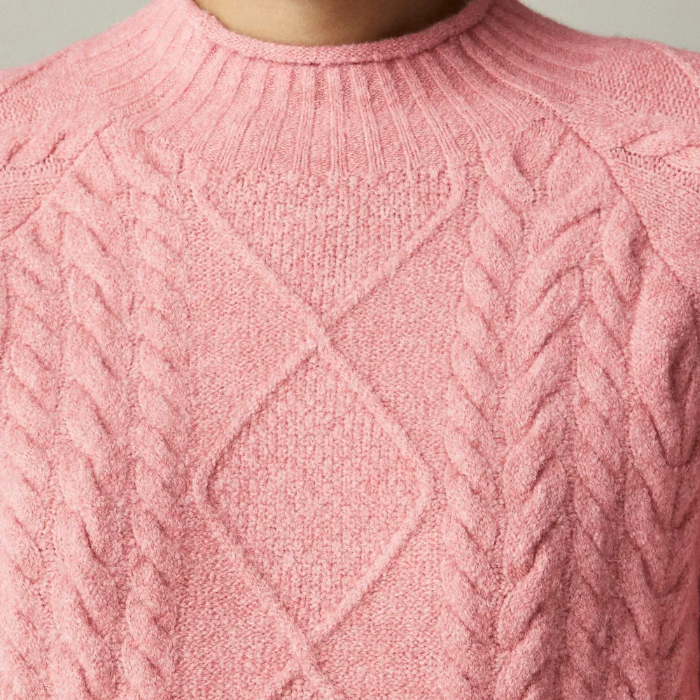 Crew Neck Cable-Knit Sweaters