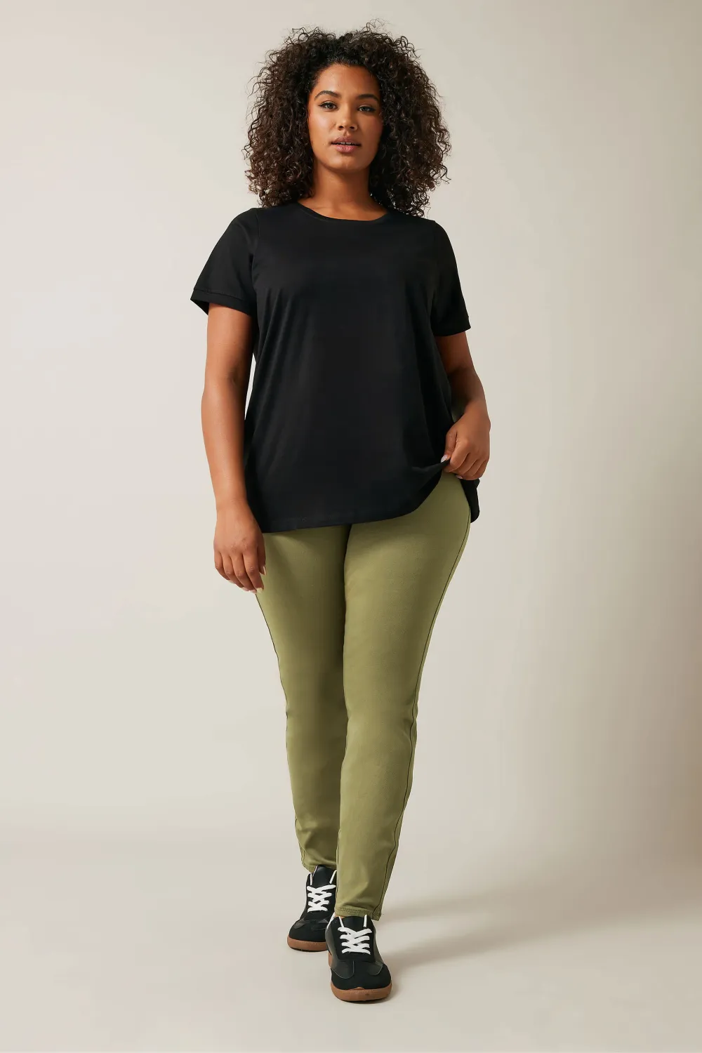Evans Khaki Green Pull On Jeggings