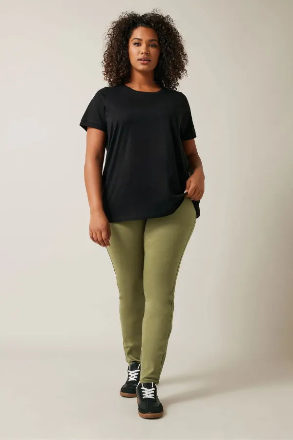Evans Khaki Green Pull On Jeggings