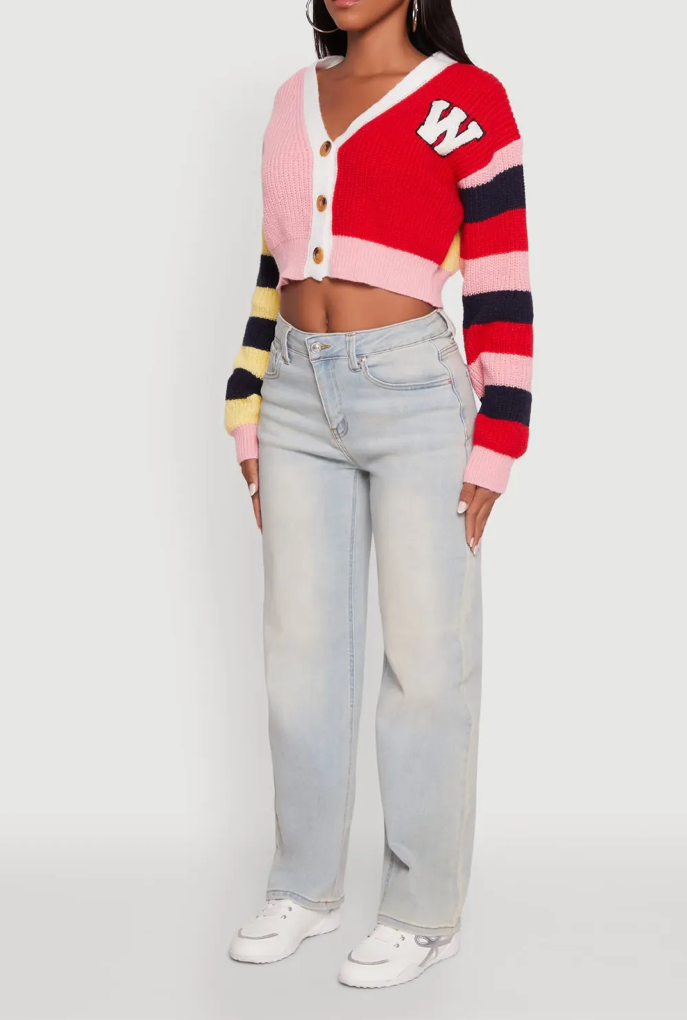 Striped Contrasting Cardigan