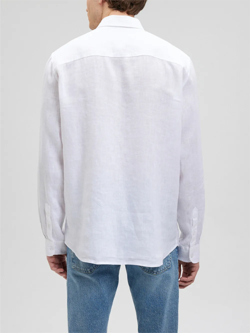 Collar Crew Neck Long - Sleeve Shirt