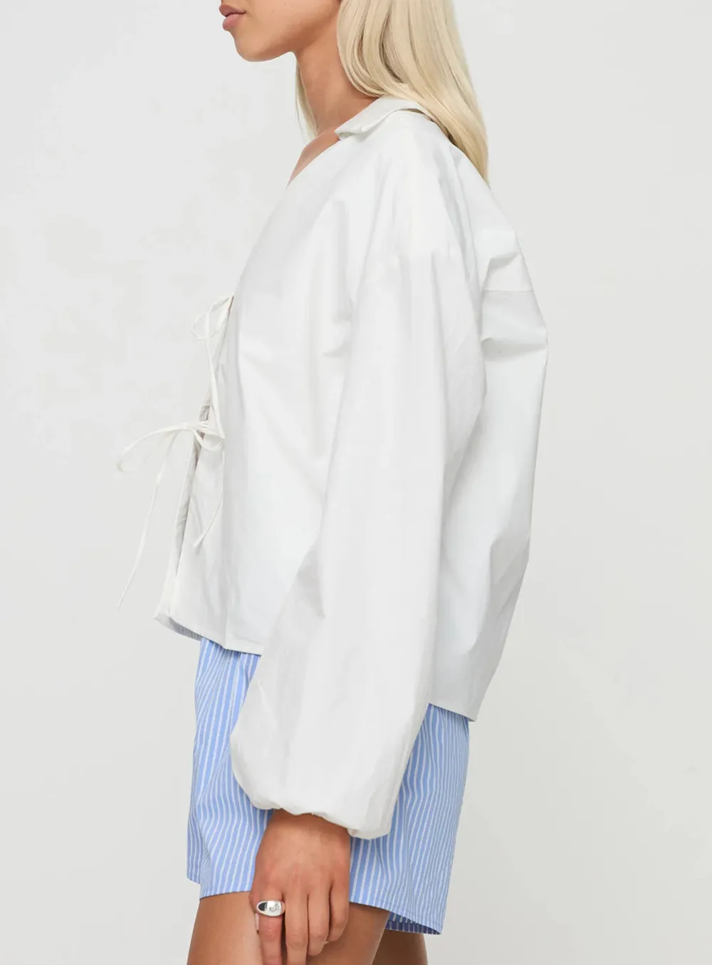 Puff Sleeve Cropped Shirt