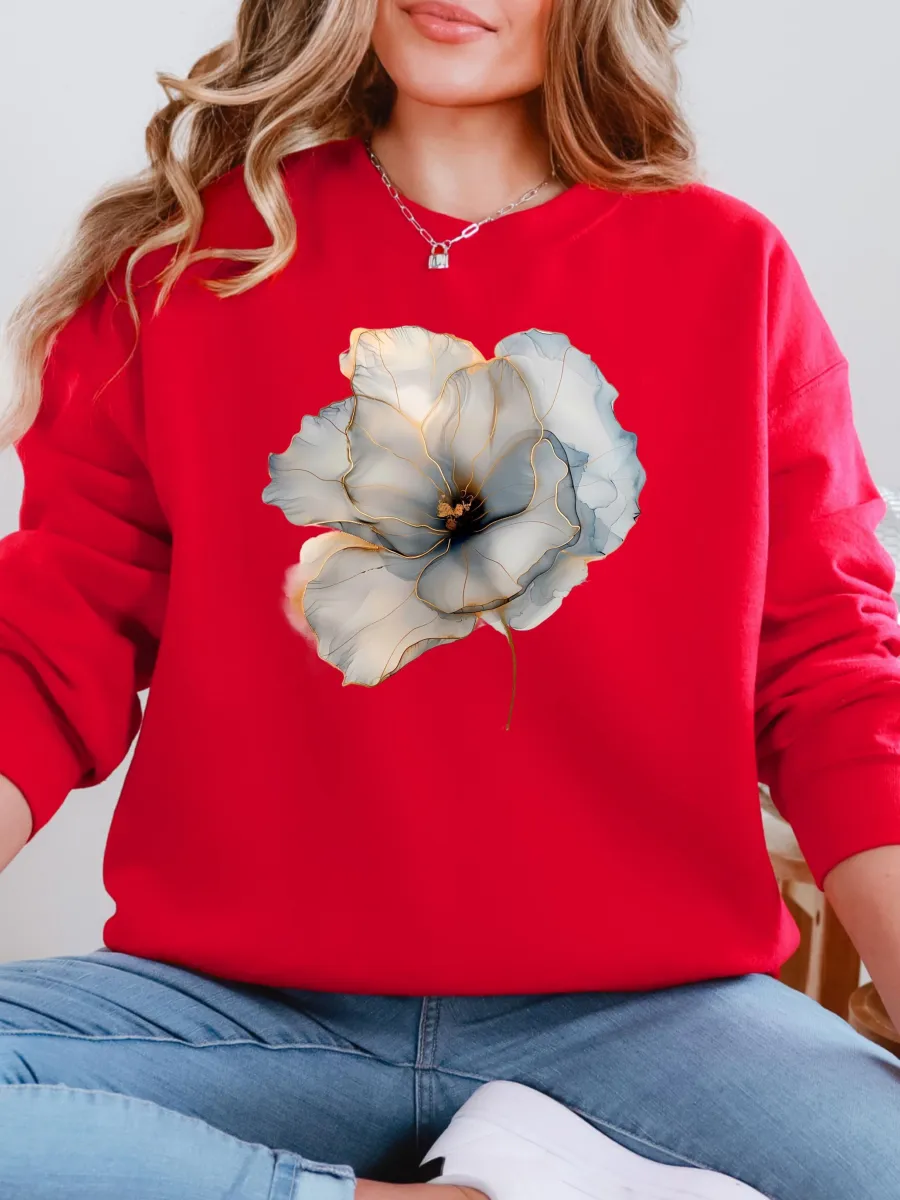 Gold Outline Floral Sweatshirt