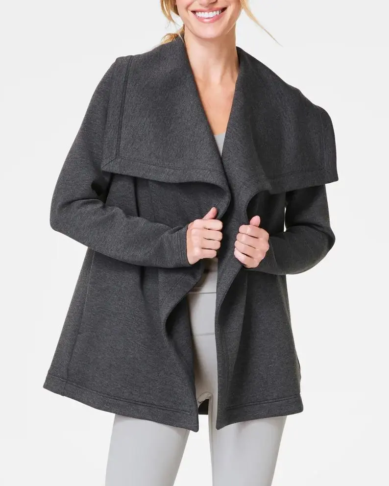 Open Wrap Cardigan - Dark Heather Grey