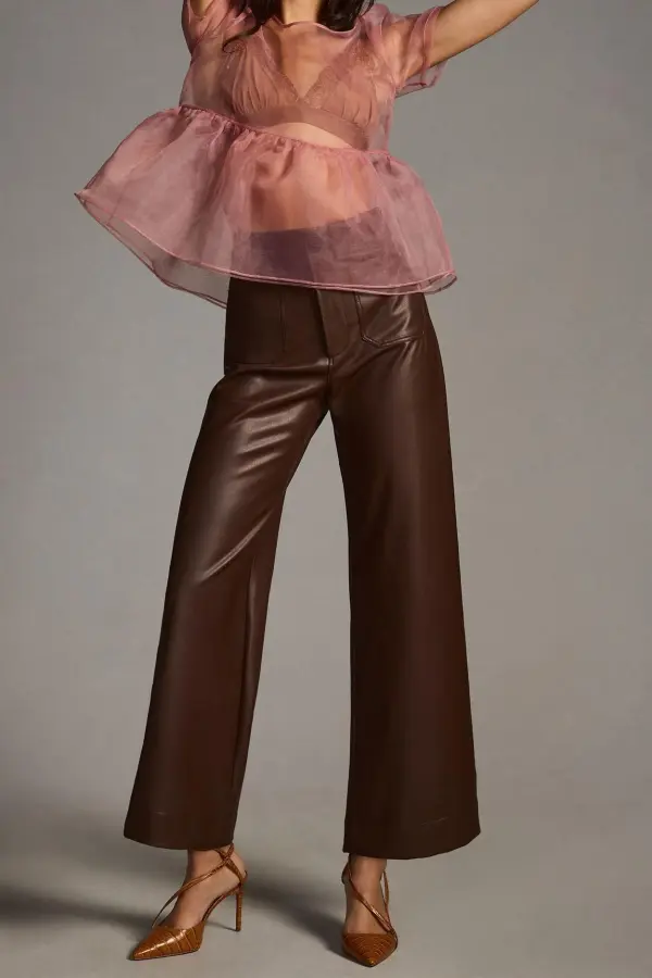 The Colette Cropped Vegan Leather Pants
