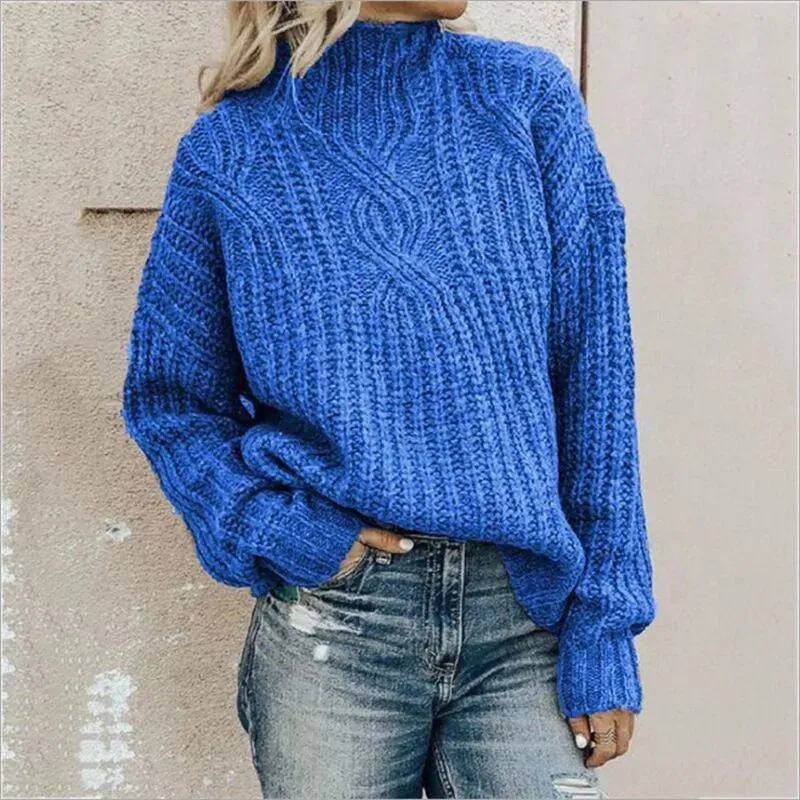 Casual Loose High Neck Knit