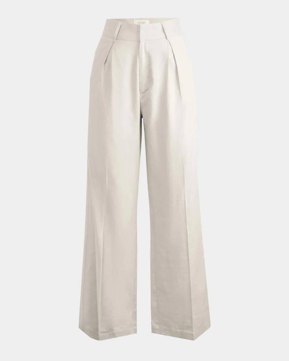 High Waisted Design Linen Tailored Pants -Lvory