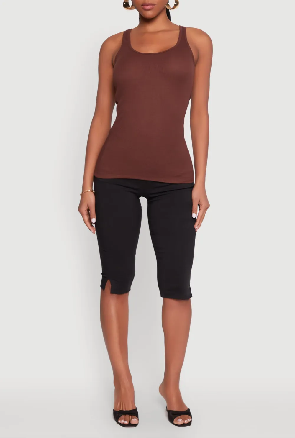 Solid Color Ribbed Vest