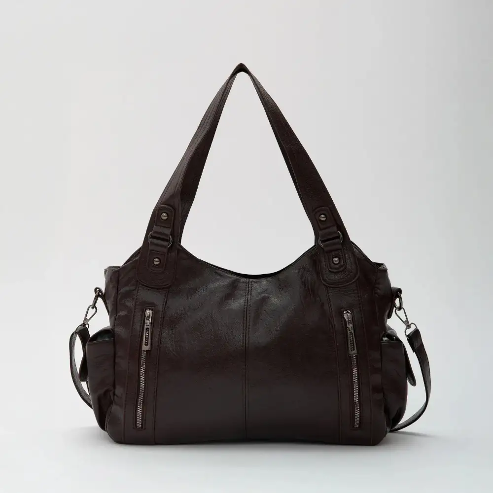 Pocket Front Leather Crossbody Bag