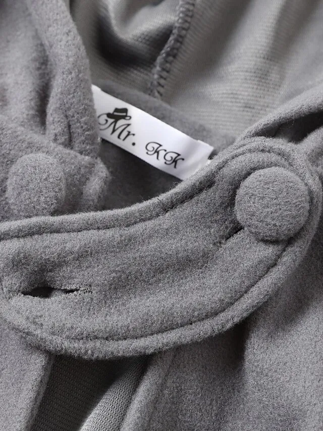 Women's Winter Coat Cloak / Halloween Xmas Capes Long Layered Coat Warm Windproof Overcoat Fall Single Breasted Hooded Coat Green Black Blue Gray Christmas Crewneck S M L XL / Winter